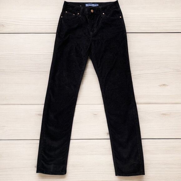 Boden Pants US 6L Slim Straight Cord Corduroy Black Mid Rise Classic Minimalist - Picture 1 of 14